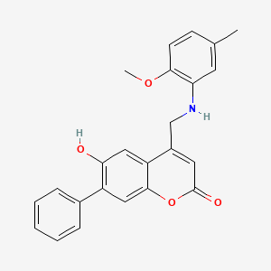 6-hydroxy-4-{[(2-methoxy-5-methylphenyl)amino]methyl}-7-phenyl-2H-chromen-2-one