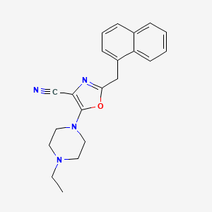 molecular formula C21H22N4O B11135561 5-(4-Ethylpiperazin-1-yl)-2-(naphthalen-1-ylmethyl)-1,3-oxazole-4-carbonitrile 