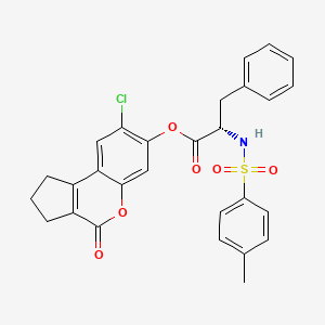 molecular formula C28H24ClNO6S B11135569 8-chloro-4-oxo-1,2,3,4-tetrahydrocyclopenta[c]chromen-7-yl N-[(4-methylphenyl)sulfonyl]-L-phenylalaninate 