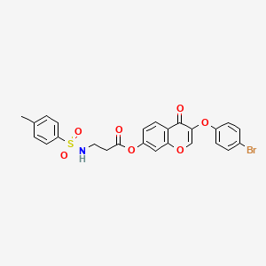 molecular formula C25H20BrNO7S B11135575 3-(4-bromophenoxy)-4-oxo-4H-chromen-7-yl 3-(4-methylphenylsulfonamido)propanoate 