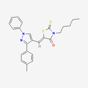 (5Z)-5-{[3-(4-methylphenyl)-1-phenyl-1H-pyrazol-4-yl]methylidene}-3-pentyl-2-thioxo-1,3-thiazolidin-4-one