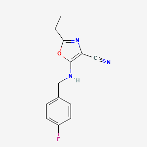 2-Ethyl-5-[(4-fluorobenzyl)amino]-1,3-oxazole-4-carbonitrile