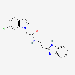 molecular formula C19H17ClN4O B11135657 N-[2-(1H-1,3-benzimidazol-2-yl)ethyl]-2-(6-chloro-1H-indol-1-yl)acetamide 