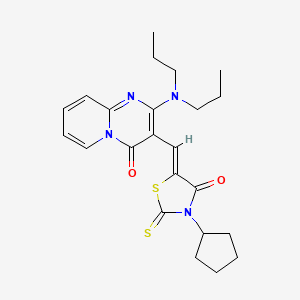 3-[(Z)-(3-cyclopentyl-4-oxo-2-thioxo-1,3-thiazolidin-5-ylidene)methyl]-2-(dipropylamino)-4H-pyrido[1,2-a]pyrimidin-4-one