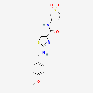 molecular formula C16H19N3O4S2 B11135720 N-(1,1-dioxidotetrahydrothiophen-3-yl)-2-[(4-methoxybenzyl)amino]-1,3-thiazole-4-carboxamide 