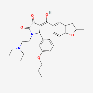 1-[2-(diethylamino)ethyl]-3-hydroxy-4-[(2-methyl-2,3-dihydro-1-benzofuran-5-yl)carbonyl]-5-(3-propoxyphenyl)-1,5-dihydro-2H-pyrrol-2-one