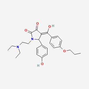 1-[2-(diethylamino)ethyl]-3-hydroxy-5-(4-hydroxyphenyl)-4-[(4-propoxyphenyl)carbonyl]-1,5-dihydro-2H-pyrrol-2-one