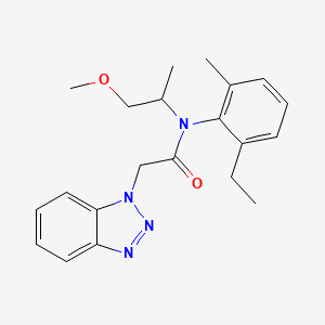 molecular formula C21H26N4O2 B11135800 2-(1H-benzotriazol-1-yl)-N-(2-ethyl-6-methylphenyl)-N-(1-methoxypropan-2-yl)acetamide 