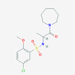 molecular formula C16H23ClN2O4S B11135811 N-[1-(azepan-1-yl)-1-oxopropan-2-yl]-5-chloro-2-methoxybenzenesulfonamide 