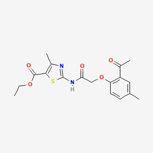 molecular formula C18H20N2O5S B11135819 Ethyl 2-{[(2-acetyl-4-methylphenoxy)acetyl]amino}-4-methyl-1,3-thiazole-5-carboxylate 