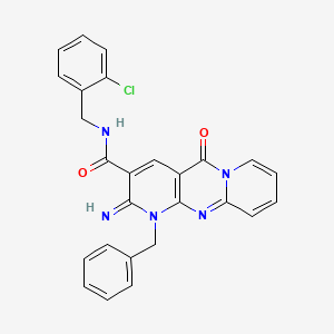 7-benzyl-N-[(2-chlorophenyl)methyl]-6-imino-2-oxo-1,7,9-triazatricyclo[8.4.0.03,8]tetradeca-3(8),4,9,11,13-pentaene-5-carboxamide