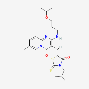 3-isobutyl-5-((Z)-1-{2-[(3-isopropoxypropyl)amino]-7-methyl-4-oxo-4H-pyrido[1,2-a]pyrimidin-3-yl}methylidene)-2-thioxo-1,3-thiazolan-4-one