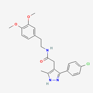 2-[5-(4-chlorophenyl)-3-methyl-1H-pyrazol-4-yl]-N-[2-(3,4-dimethoxyphenyl)ethyl]acetamide