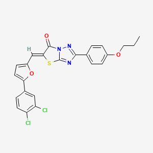 (5Z)-5-{[5-(3,4-dichlorophenyl)furan-2-yl]methylidene}-2-(4-propoxyphenyl)[1,3]thiazolo[3,2-b][1,2,4]triazol-6(5H)-one