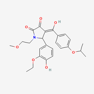 molecular formula C25H29NO7 B11135960 5-(3-ethoxy-4-hydroxyphenyl)-3-hydroxy-1-(2-methoxyethyl)-4-{[4-(propan-2-yloxy)phenyl]carbonyl}-1,5-dihydro-2H-pyrrol-2-one 