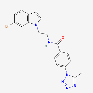 molecular formula C19H17BrN6O B11135971 N-[2-(6-bromo-1H-indol-1-yl)ethyl]-4-(5-methyl-1H-1,2,3,4-tetraazol-1-yl)benzamide 