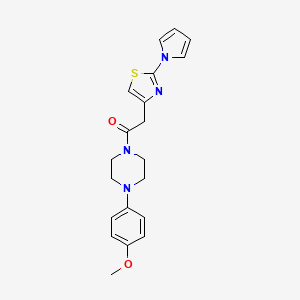 molecular formula C20H22N4O2S B11135985 1-[4-(4-methoxyphenyl)piperazin-1-yl]-2-[2-(1H-pyrrol-1-yl)-1,3-thiazol-4-yl]ethanone 