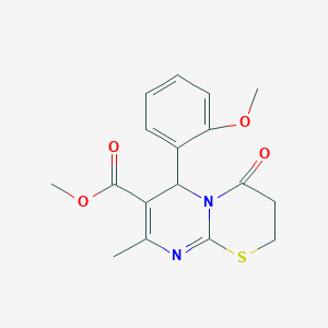 methyl 6-(2-methoxyphenyl)-8-methyl-4-oxo-2H,3H,4H,6H-pyrimido[2,1-b][1,3]thiazine-7-carboxylate