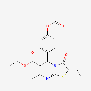 isopropyl 5-[4-(acetyloxy)phenyl]-2-ethyl-7-methyl-3-oxo-2,3-dihydro-5H-[1,3]thiazolo[3,2-a]pyrimidine-6-carboxylate