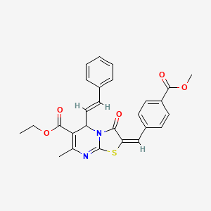 ethyl (2E)-2-[4-(methoxycarbonyl)benzylidene]-7-methyl-3-oxo-5-[(E)-2-phenylethenyl]-2,3-dihydro-5H-[1,3]thiazolo[3,2-a]pyrimidine-6-carboxylate