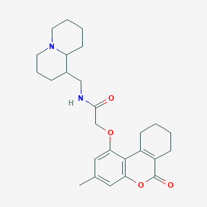 2-[(3-methyl-6-oxo-7,8,9,10-tetrahydro-6H-benzo[c]chromen-1-yl)oxy]-N-(octahydro-2H-quinolizin-1-ylmethyl)acetamide