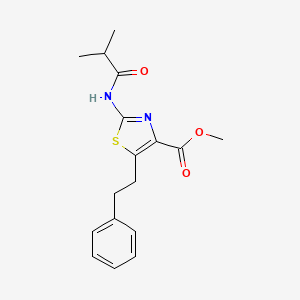 molecular formula C17H20N2O3S B11136115 Methyl 2-(isobutyrylamino)-5-phenethyl-1,3-thiazole-4-carboxylate 