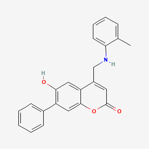 6-hydroxy-4-{[(2-methylphenyl)amino]methyl}-7-phenyl-2H-chromen-2-one