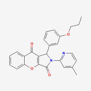 molecular formula C26H22N2O4 B11136190 2-(4-Methylpyridin-2-yl)-1-(3-propoxyphenyl)-1,2-dihydrochromeno[2,3-c]pyrrole-3,9-dione 