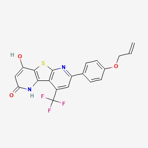 molecular formula C20H13F3N2O3S B11136209 6-hydroxy-11-(4-prop-2-enoxyphenyl)-13-(trifluoromethyl)-8-thia-3,10-diazatricyclo[7.4.0.02,7]trideca-1(9),2(7),5,10,12-pentaen-4-one 