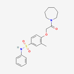 molecular formula C21H26N2O4S B11136218 4-[2-(azepan-1-yl)-2-oxoethoxy]-3-methyl-N-phenylbenzenesulfonamide 