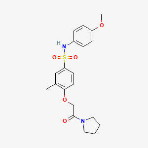 molecular formula C20H24N2O5S B11136220 N-(4-methoxyphenyl)-3-methyl-4-[2-oxo-2-(pyrrolidin-1-yl)ethoxy]benzenesulfonamide 