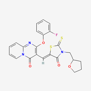 2-(2-fluorophenoxy)-3-{(Z)-[4-oxo-3-(tetrahydrofuran-2-ylmethyl)-2-thioxo-1,3-thiazolidin-5-ylidene]methyl}-4H-pyrido[1,2-a]pyrimidin-4-one