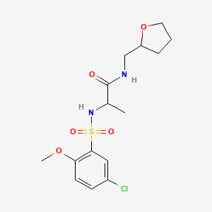 N~2~-[(5-chloro-2-methoxyphenyl)sulfonyl]-N-(tetrahydrofuran-2-ylmethyl)alaninamide