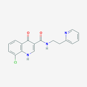 molecular formula C17H14ClN3O2 B11136299 8-chloro-4-hydroxy-N-[2-(2-pyridyl)ethyl]-3-quinolinecarboxamide 