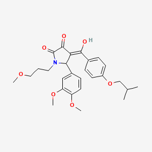 molecular formula C27H33NO7 B11136312 5-(3,4-dimethoxyphenyl)-3-hydroxy-1-(3-methoxypropyl)-4-{[4-(2-methylpropoxy)phenyl]carbonyl}-1,5-dihydro-2H-pyrrol-2-one 