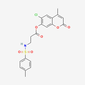 6-chloro-4-methyl-2-oxo-2H-chromen-7-yl N-[(4-methylphenyl)sulfonyl]-beta-alaninate