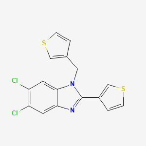 5,6-dichloro-2-(thiophen-3-yl)-1-(thiophen-3-ylmethyl)-1H-benzimidazole