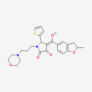 molecular formula C25H28N2O5S B11136372 3-hydroxy-4-(2-methyl-2,3-dihydro-1-benzofuran-5-carbonyl)-1-[3-(morpholin-4-yl)propyl]-5-(thiophen-2-yl)-2,5-dihydro-1H-pyrrol-2-one 