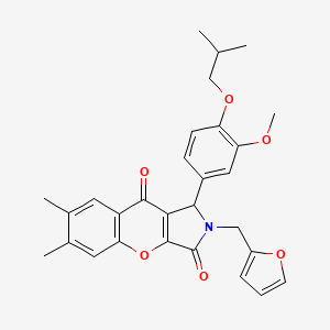 2-(Furan-2-ylmethyl)-1-[3-methoxy-4-(2-methylpropoxy)phenyl]-6,7-dimethyl-1,2-dihydrochromeno[2,3-c]pyrrole-3,9-dione