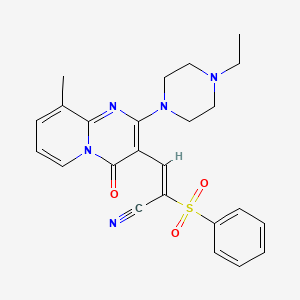 (2E)-3-[2-(4-ethylpiperazin-1-yl)-9-methyl-4-oxo-4H-pyrido[1,2-a]pyrimidin-3-yl]-2-(phenylsulfonyl)prop-2-enenitrile