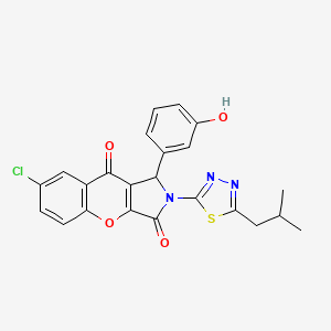 7-Chloro-1-(3-hydroxyphenyl)-2-[5-(2-methylpropyl)-1,3,4-thiadiazol-2-yl]-1,2-dihydrochromeno[2,3-c]pyrrole-3,9-dione