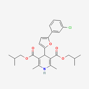 Bis(2-methylpropyl) 4-[5-(3-chlorophenyl)furan-2-yl]-2,6-dimethyl-1,4-dihydropyridine-3,5-dicarboxylate