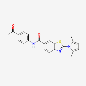 N-(4-acetylphenyl)-2-(2,5-dimethyl-1H-pyrrol-1-yl)-1,3-benzothiazole-6-carboxamide