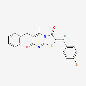 (2Z)-6-benzyl-2-(4-bromobenzylidene)-5-methyl-7H-[1,3]thiazolo[3,2-a]pyrimidine-3,7(2H)-dione