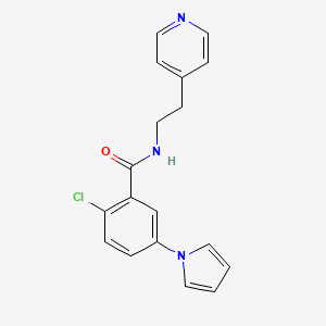 molecular formula C18H16ClN3O B11136517 2-chloro-N-[2-(4-pyridyl)ethyl]-5-(1H-pyrrol-1-yl)benzamide 