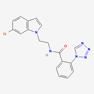 molecular formula C18H15BrN6O B11136529 N-[2-(6-bromo-1H-indol-1-yl)ethyl]-2-(1H-1,2,3,4-tetraazol-1-yl)benzamide 