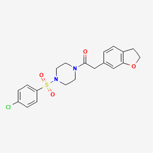 1-{4-[(4-Chlorophenyl)sulfonyl]piperazino}-2-(2,3-dihydro-1-benzofuran-6-yl)-1-ethanone