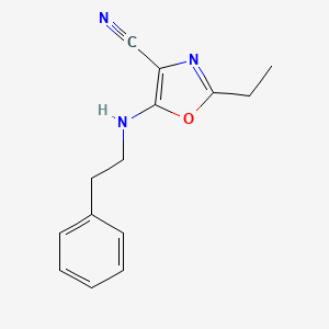 2-Ethyl-5-[(2-phenylethyl)amino]-1,3-oxazole-4-carbonitrile