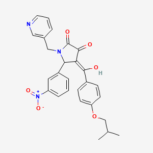 molecular formula C27H25N3O6 B11136563 3-hydroxy-4-{[4-(2-methylpropoxy)phenyl]carbonyl}-5-(3-nitrophenyl)-1-(pyridin-3-ylmethyl)-1,5-dihydro-2H-pyrrol-2-one 