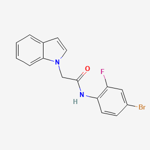 molecular formula C16H12BrFN2O B11136564 N-(4-bromo-2-fluorophenyl)-2-(1H-indol-1-yl)acetamide 